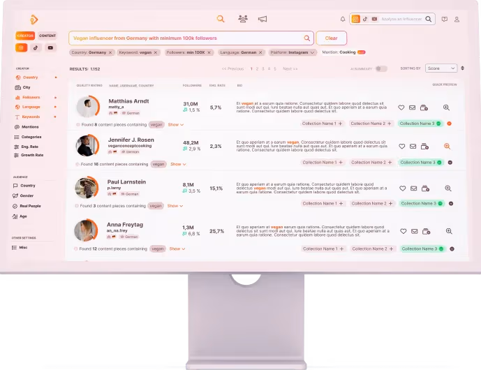 influData Creator Discovery Interface