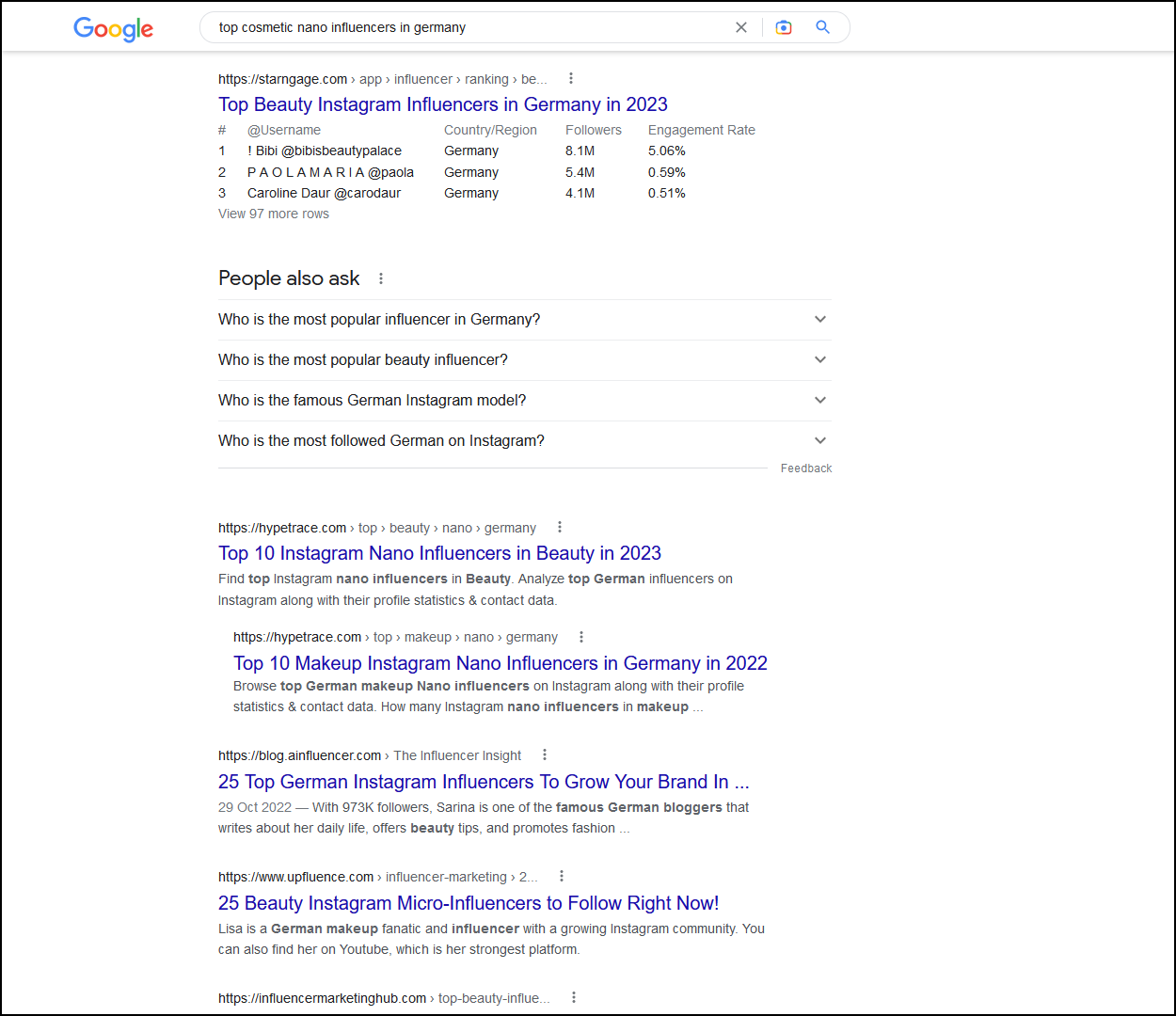 Screenshot from a Google Search Result for 