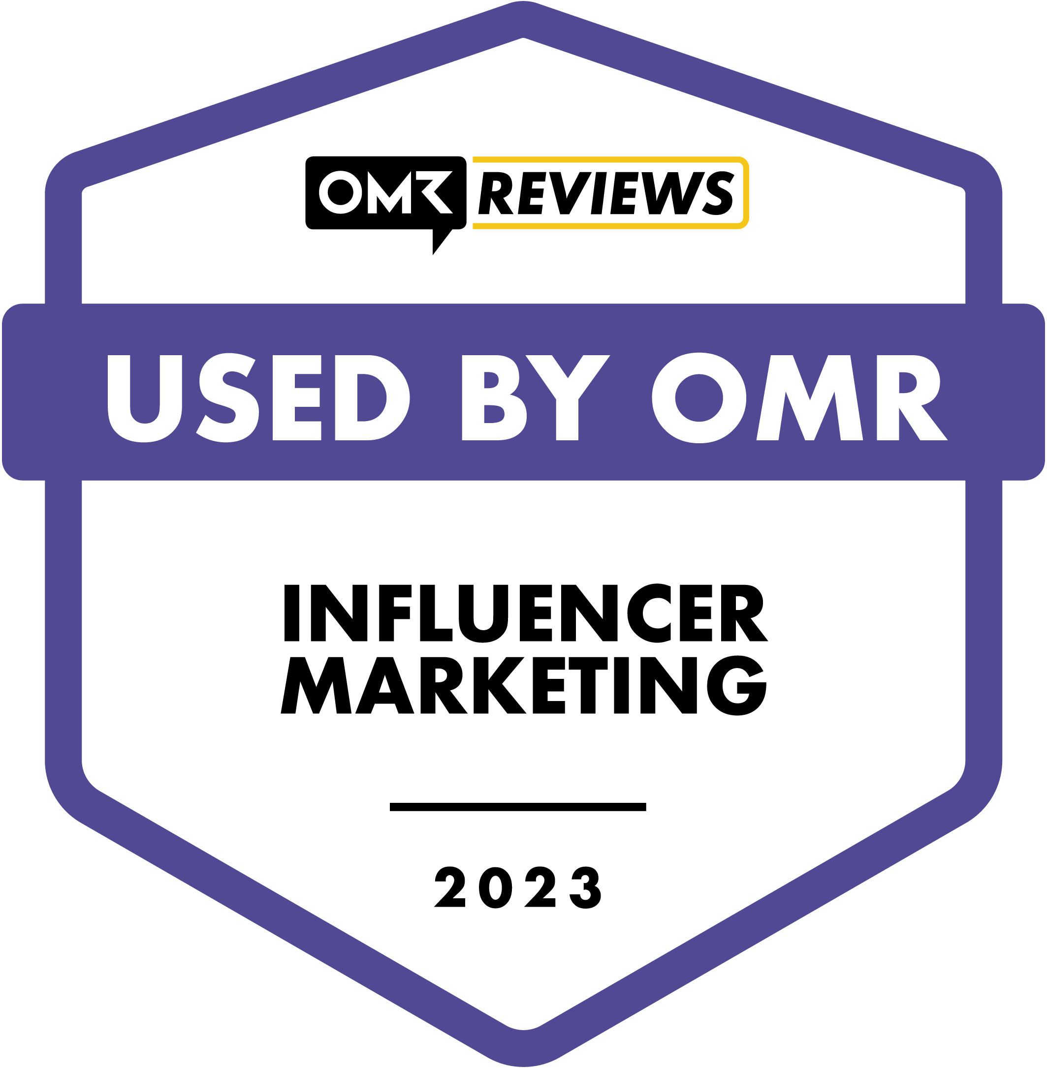Used by OMR Influencer Marketing Tool Badge by OMR 2023