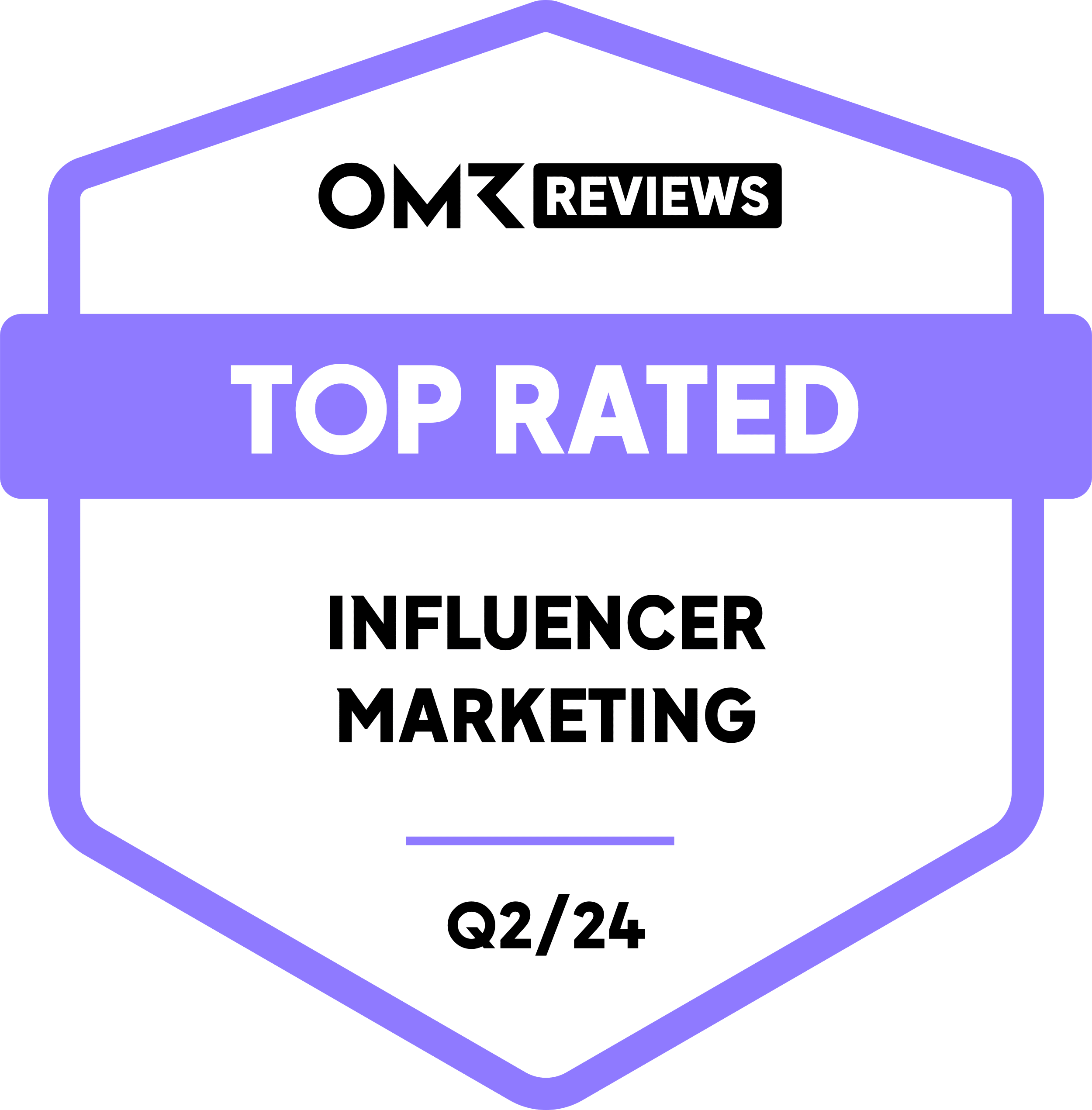 OMR Influencer-Marketing Top Rated Badge Q2/24 for influData